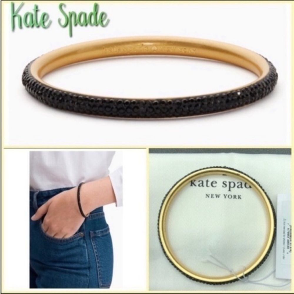 Kate spade black pave stone bangle bracelet